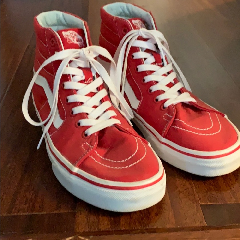 High top red vans NEVER WORN